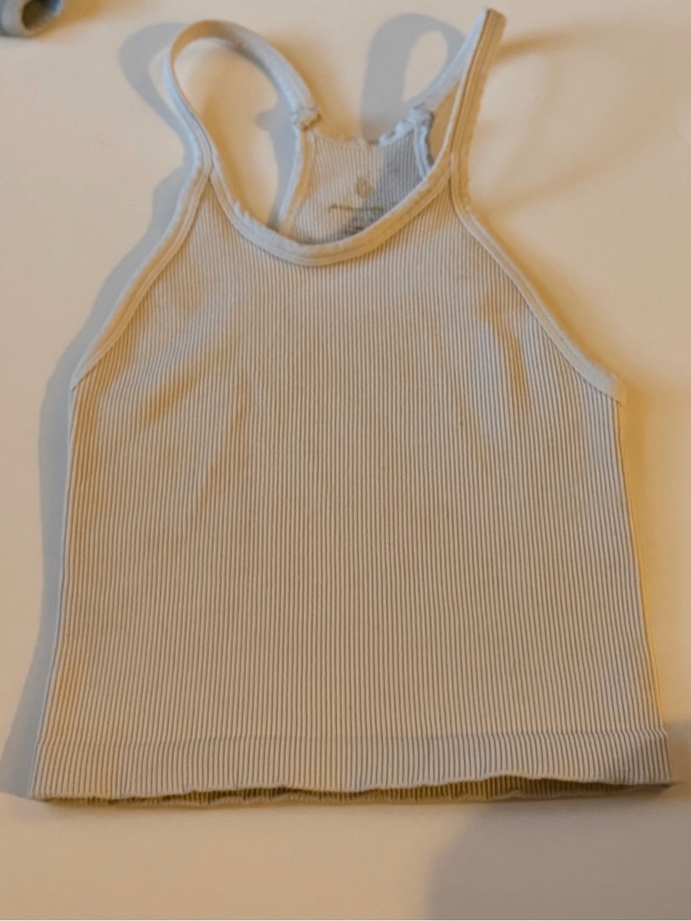 Free People Happiness Runs Long Crop Tank in White Size M/L
